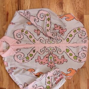 1970s Colorful Patterned Button-Up Blouse